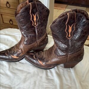 Ariat Dark Brown and Tan Western Boots